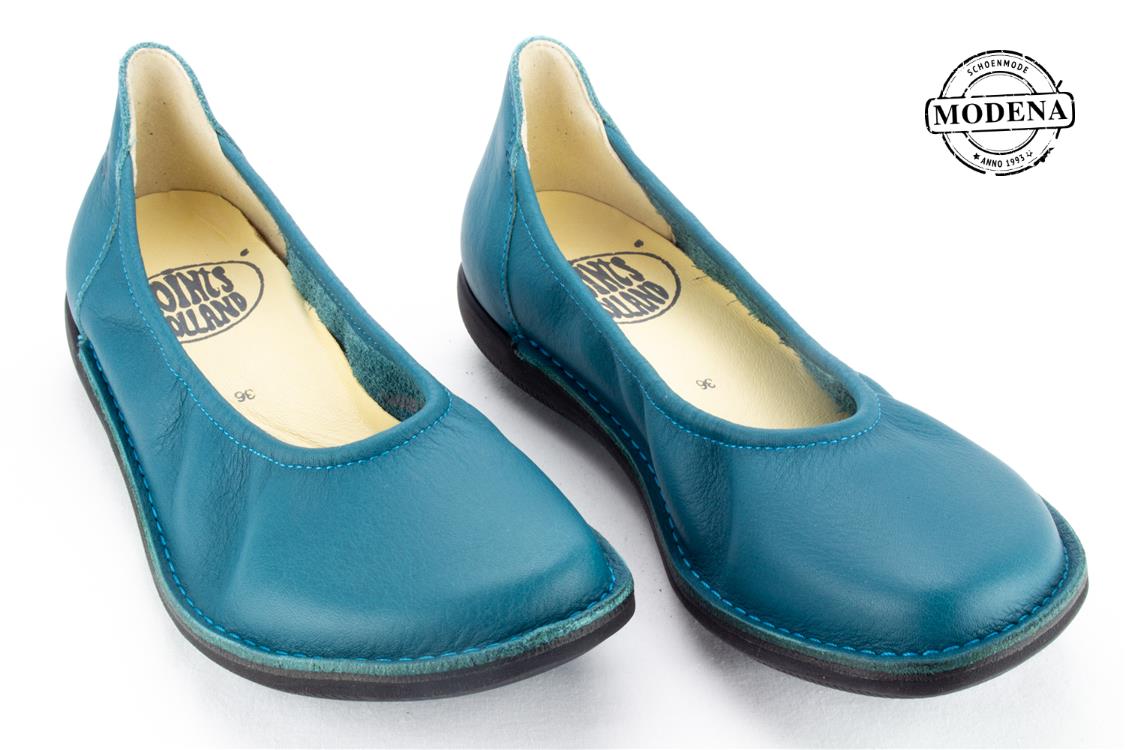 Modena schoenmode - ballerina natural - petrol ballerina