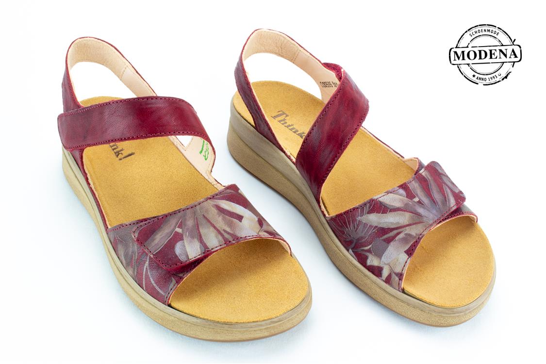 Modena schoenmode - meggie - rood print sandaal