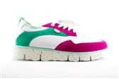 WIT-FUCHSIA-GROEN LAGE SNEAKER - Meerkleurig