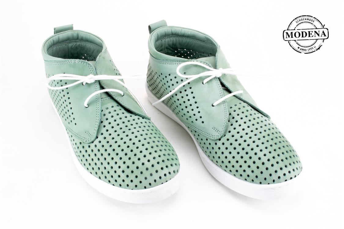 Modena schoenmode - halfhoge perforee - mint halfhoge perforee