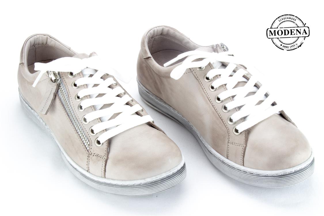 Modena schoenmode - lage zij-rits - taupe lage zij rits