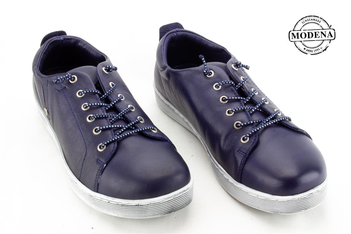 Modena schoenmode - lage basket elastiek - d blauw lage elastiek