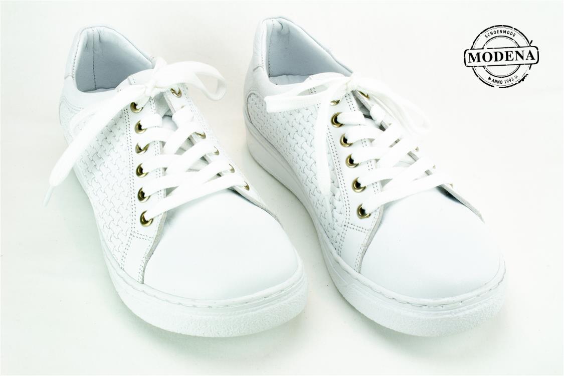Modena schoenmode - Mix sneaker - wit print sneaker
