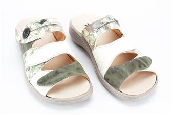 ECRU - KHAKI SLIPPER 3 VELCRO