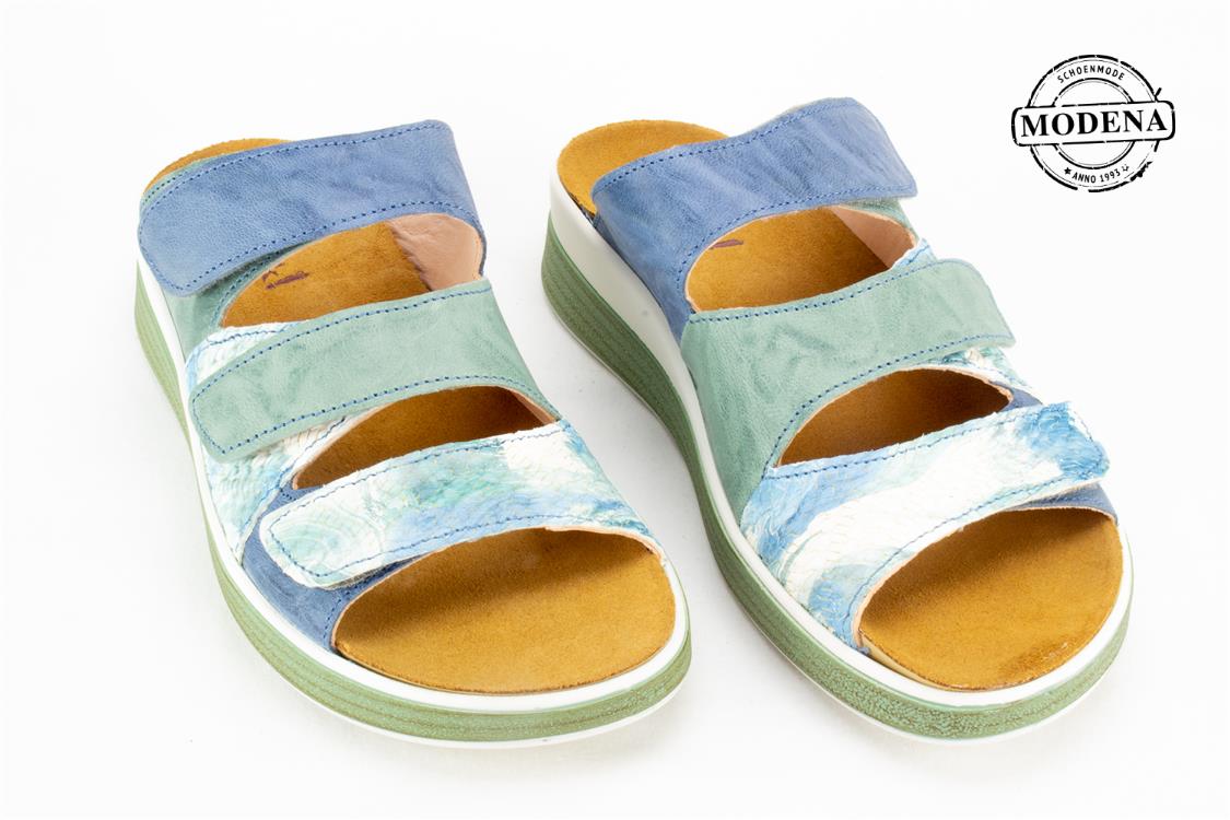 Modena schoenmode - slipper 3 velcro - blauw slipper 3 velcro