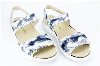 BLAUW SERPENT SANDAAL PLAT