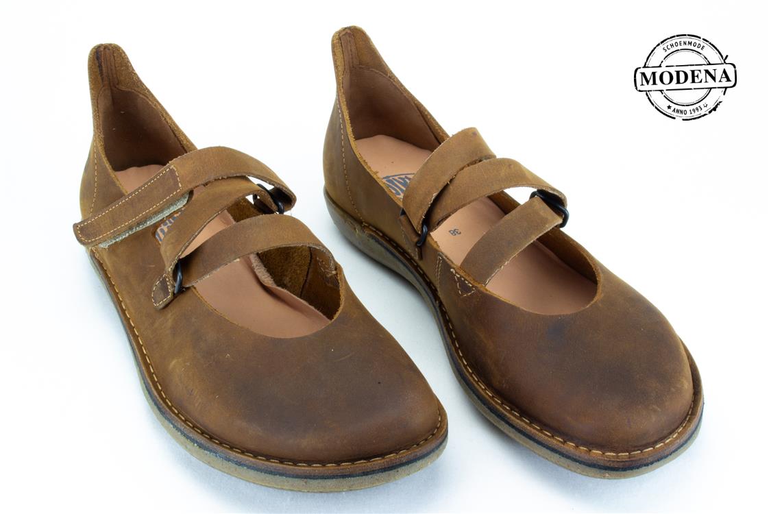 Modena schoenmode - natural - camel velcro natural