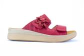 ROOD SLIPPER VELCRO BLOEM - Rood