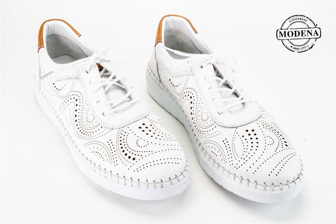 Modena schoenmode - wit perforee - wit sneaker perforee