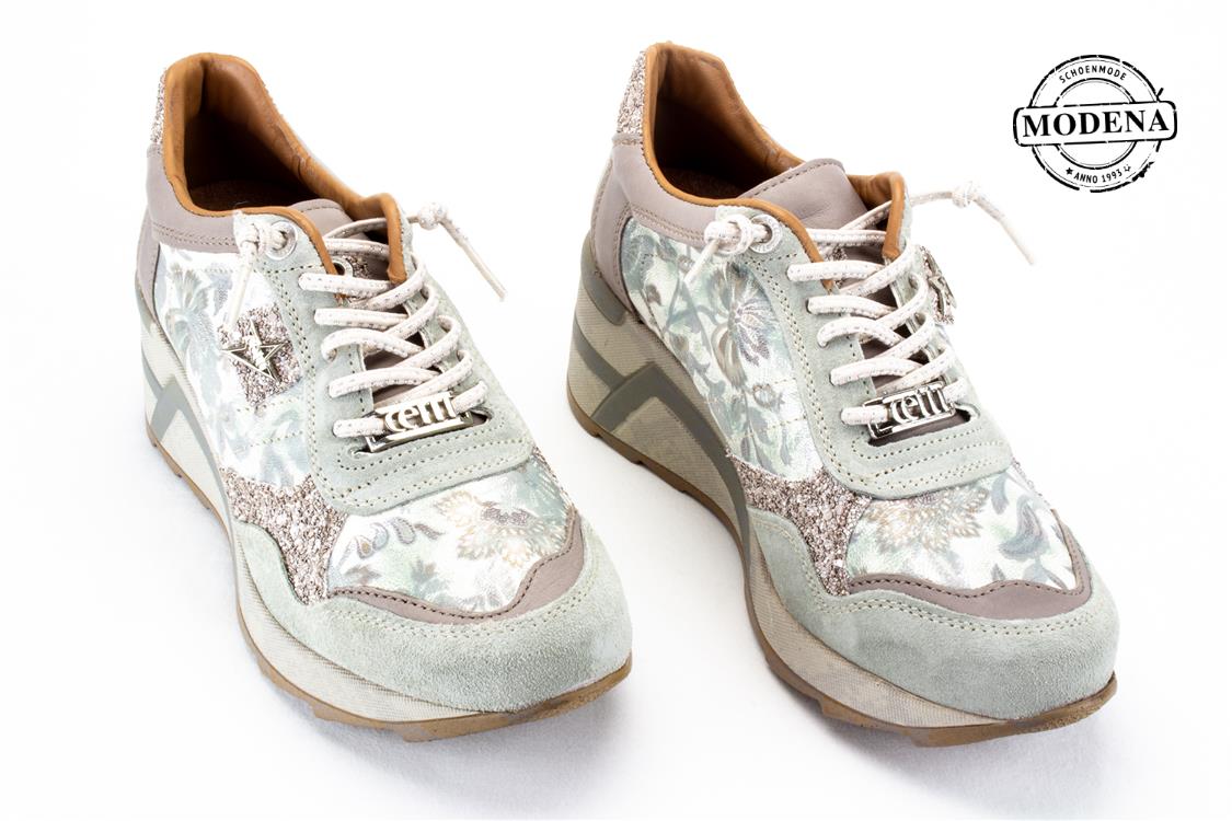 Modena schoenmode - sleehak - bloemen sneaker sleehak