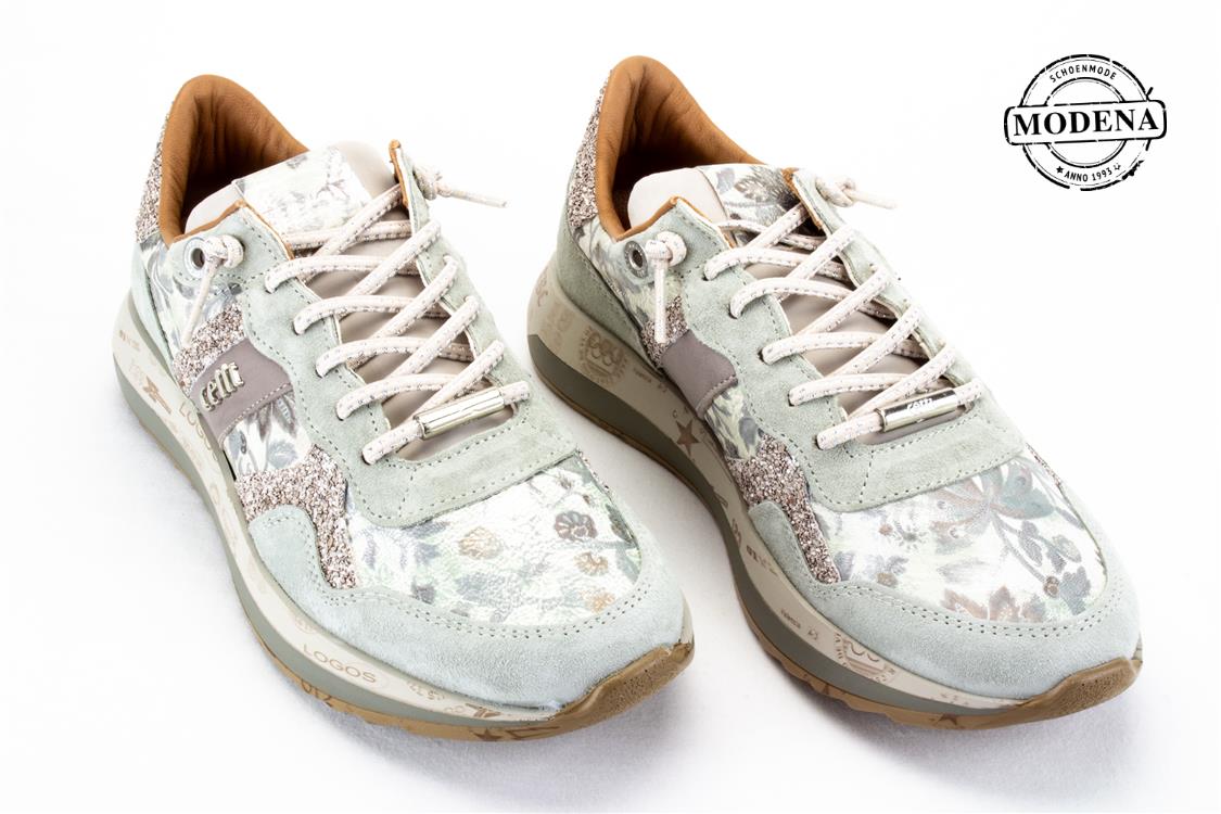 Modena schoenmode - sneaker plat - bloemen sneaker