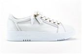 WIT LAGE SNEAKER ZIJ-RITS - Wit