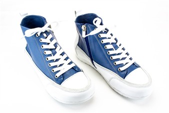 BLAUW HOGE BASKET WITTE BOORD