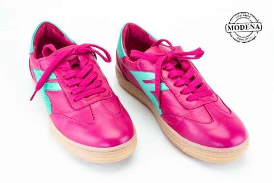 Detailpagina - Ander damesschoenen model: FUXIA SNEAKER GROENE STREEP