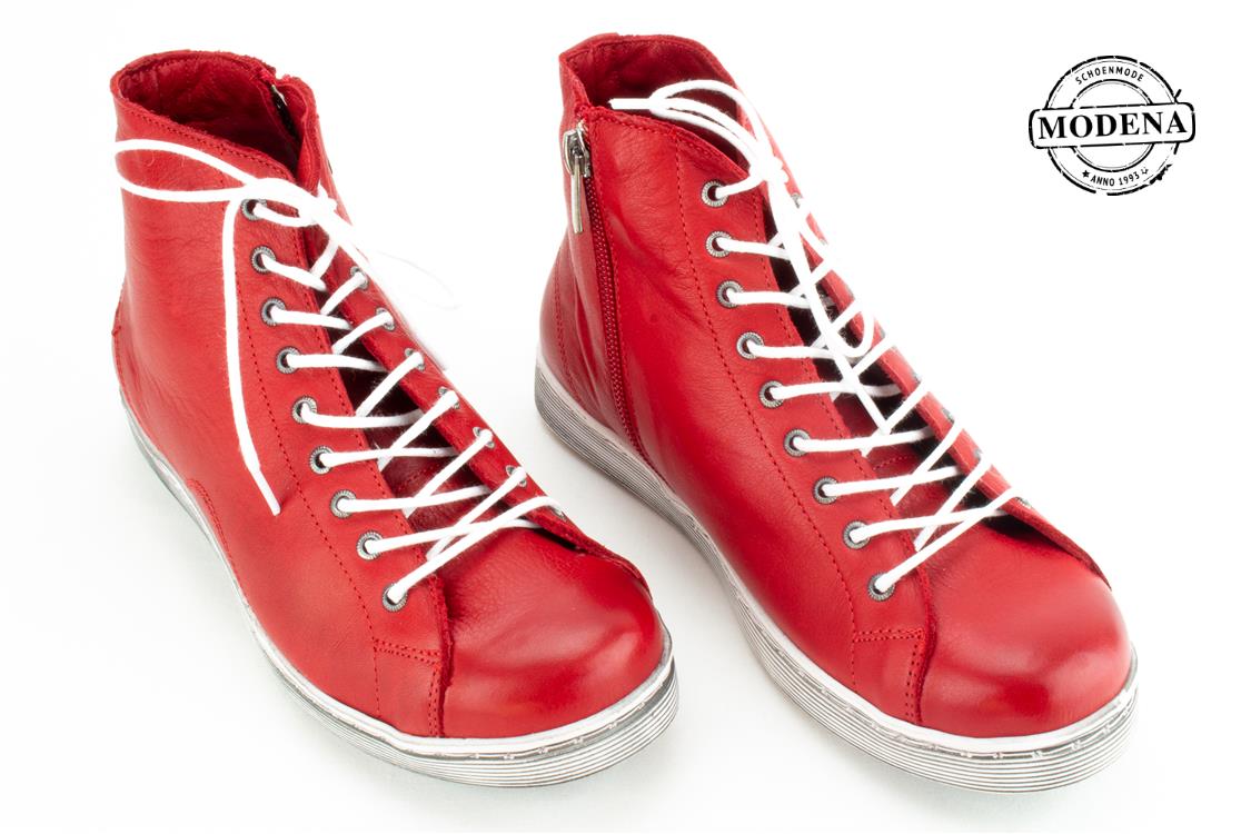 Modena schoenmode - hoge basket - rood hoge basket