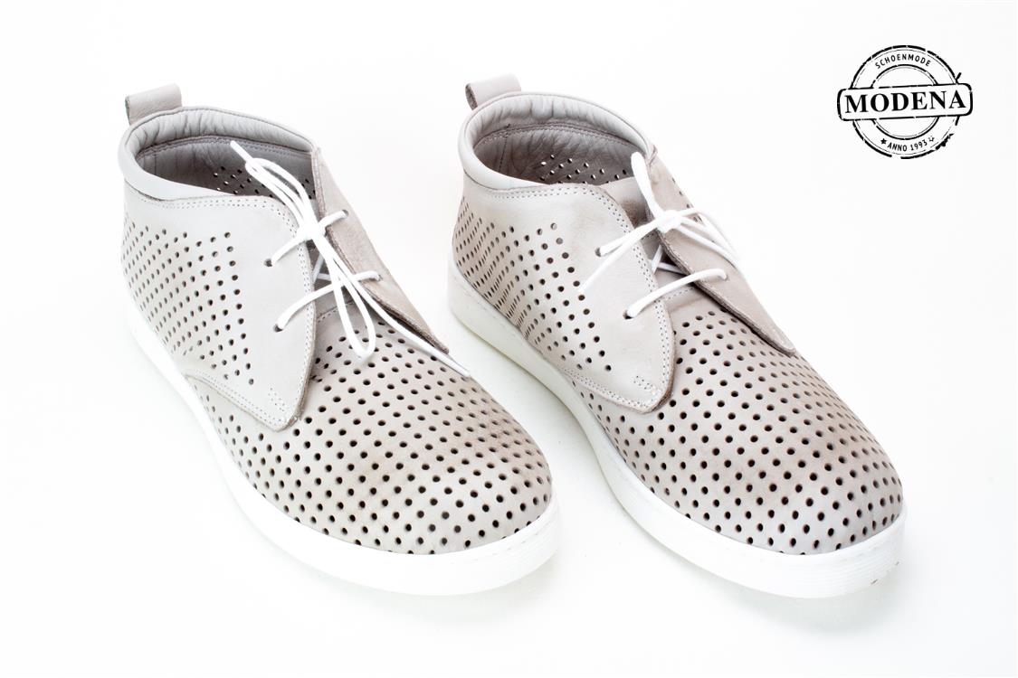 Modena schoenmode - halfhoge perforee - taupe halfhoge basket