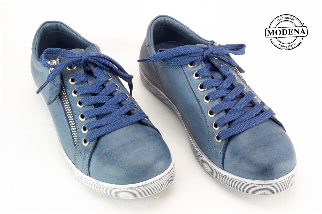 Modena schoenmode - lage zij-rits - inf blue lage zij rits