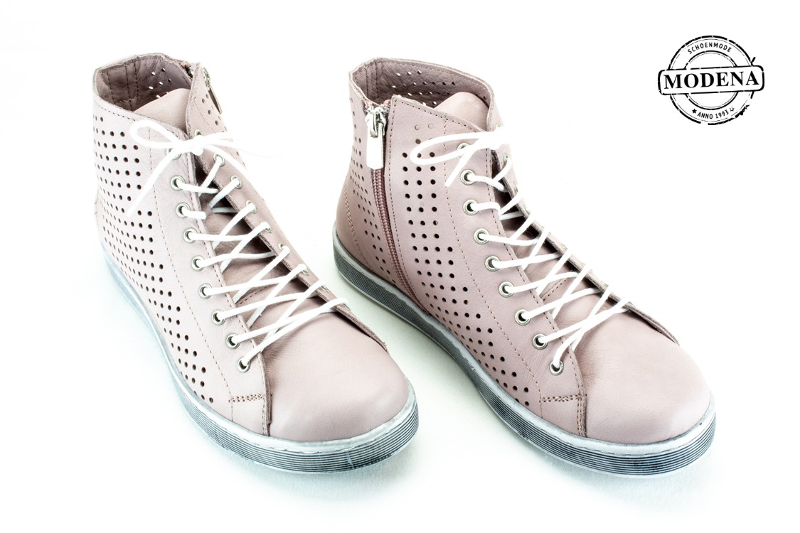 Modena schoenmode - hoge basket perforee - mauve hoge basket perfore
