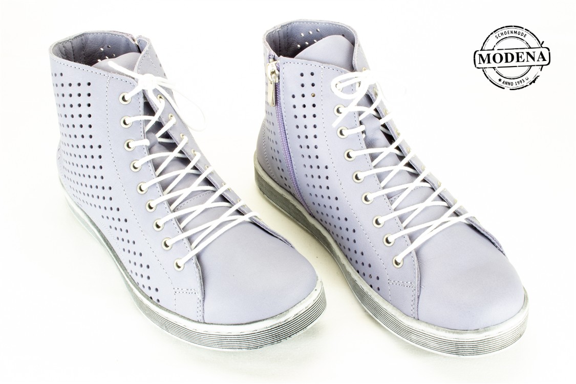 Modena schoenmode - hoge basket perforee - lila hoge basket perforee