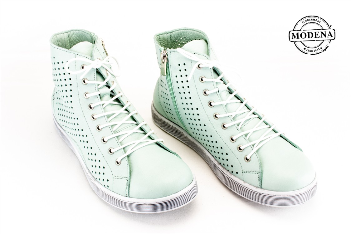 Modena schoenmode - hoge basket perforee - munt hoge basket perforee