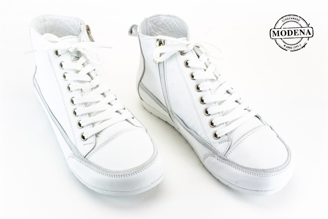 Modena schoenmode - hoge basket witte boord - wit hoge witte boord