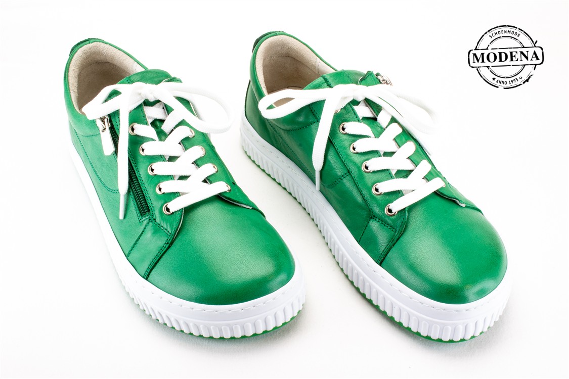 Modena schoenmode - gekleurde zool - groen basket groen zool
