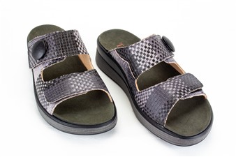 ZWART VLECHT SLIPPER KNOOP