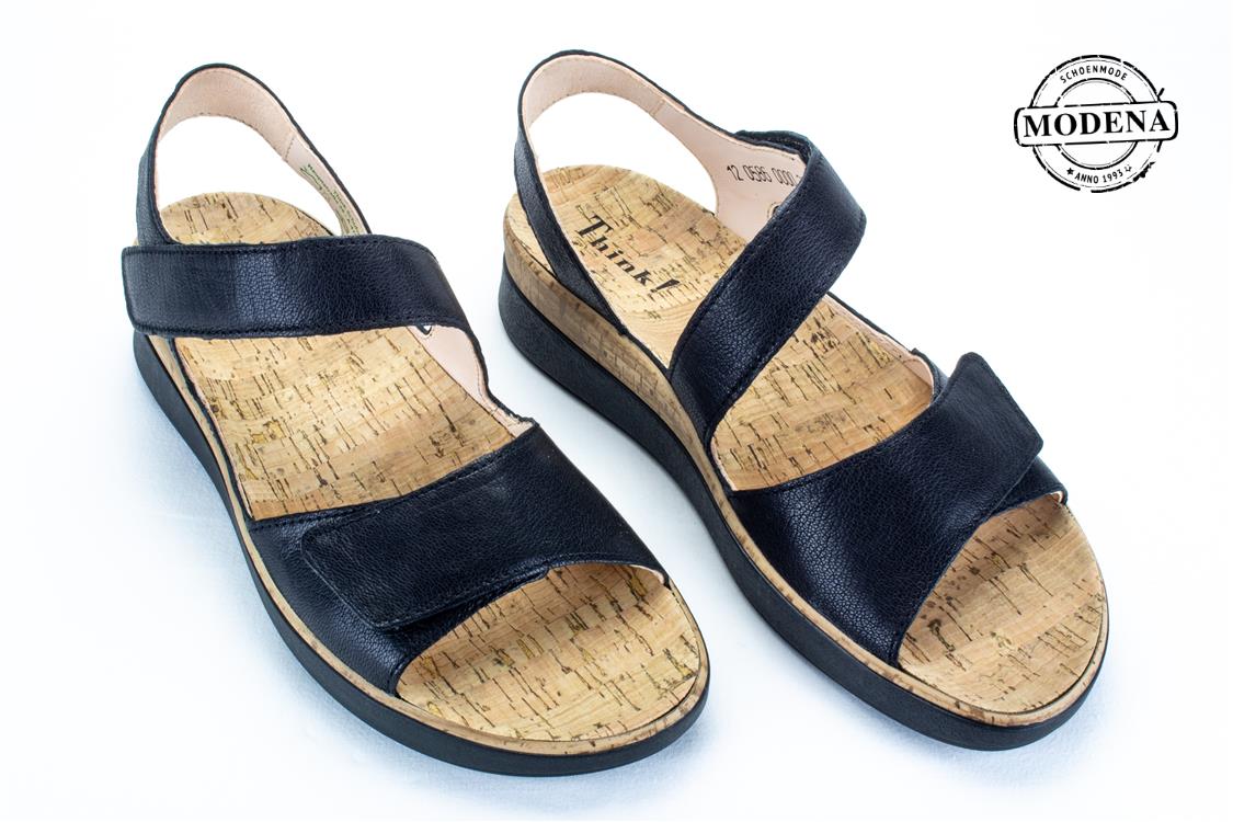 Modena schoenmode - sandaal - zwart schuine sandaal