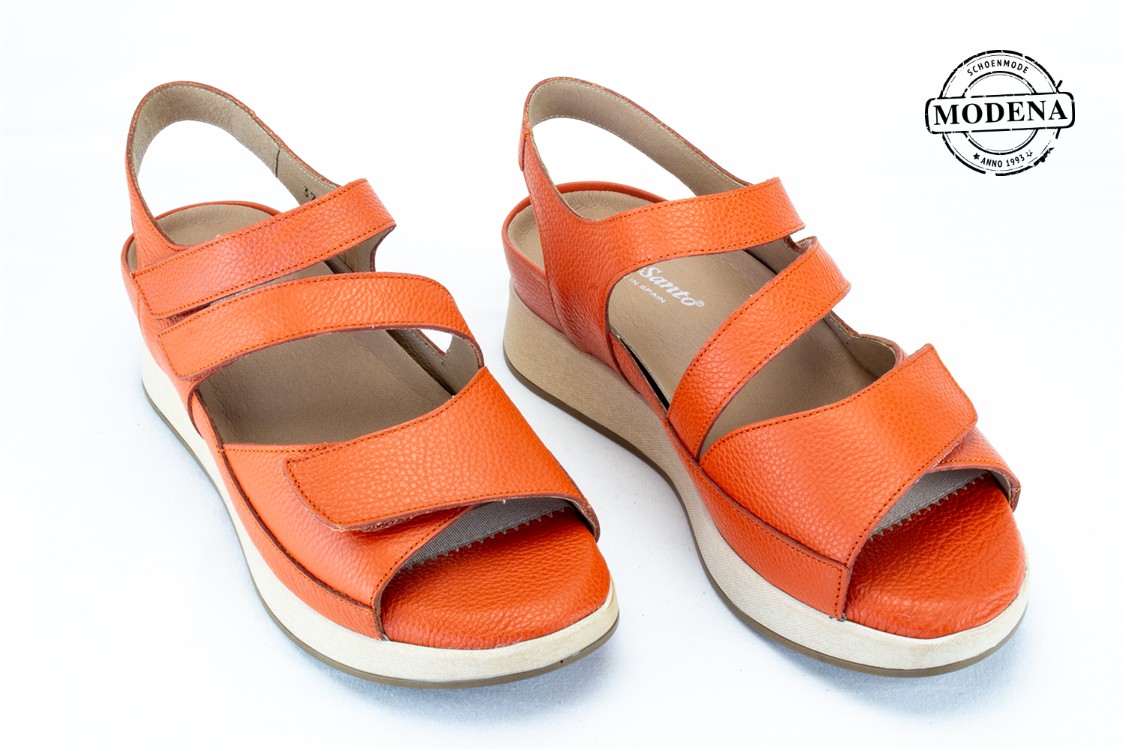 Modena schoenmode - sandaal - oranje sandaal 3 velcro