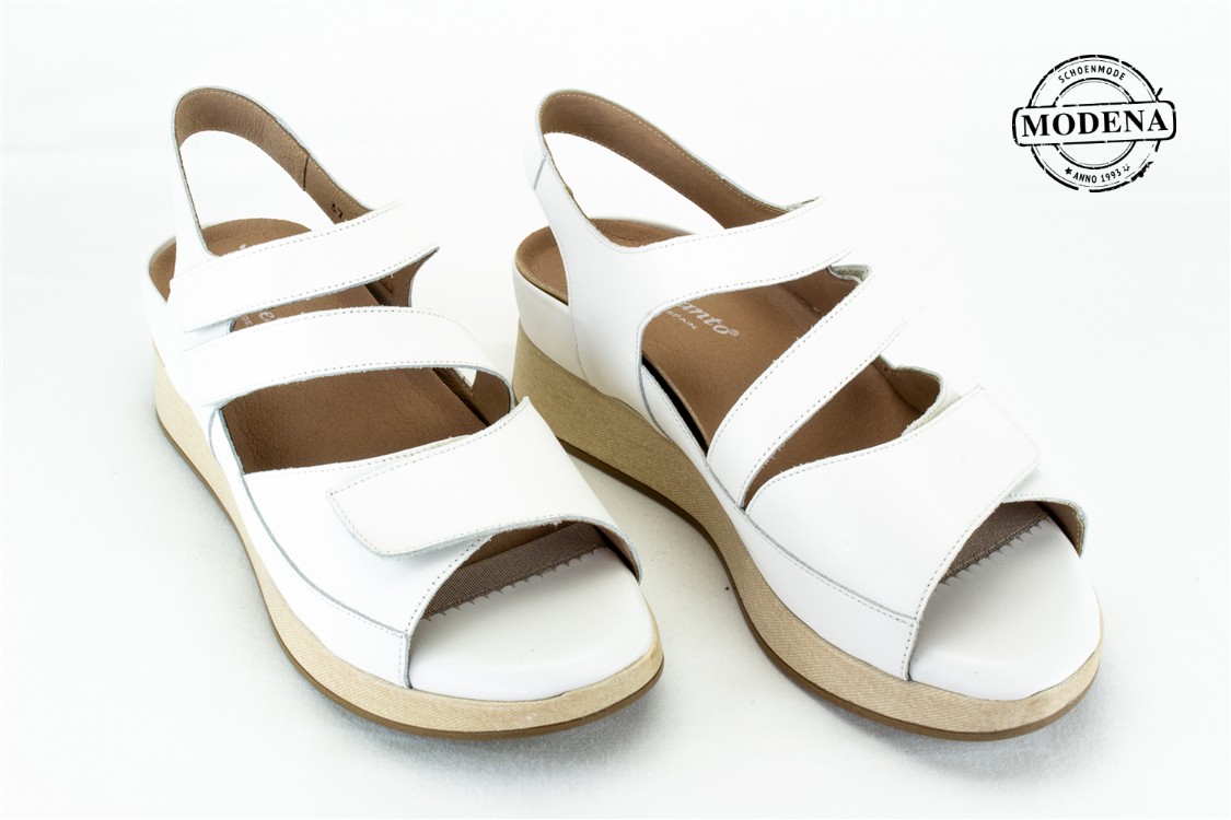 Modena schoenmode - sandaal - ecru sandaal 3 velcro