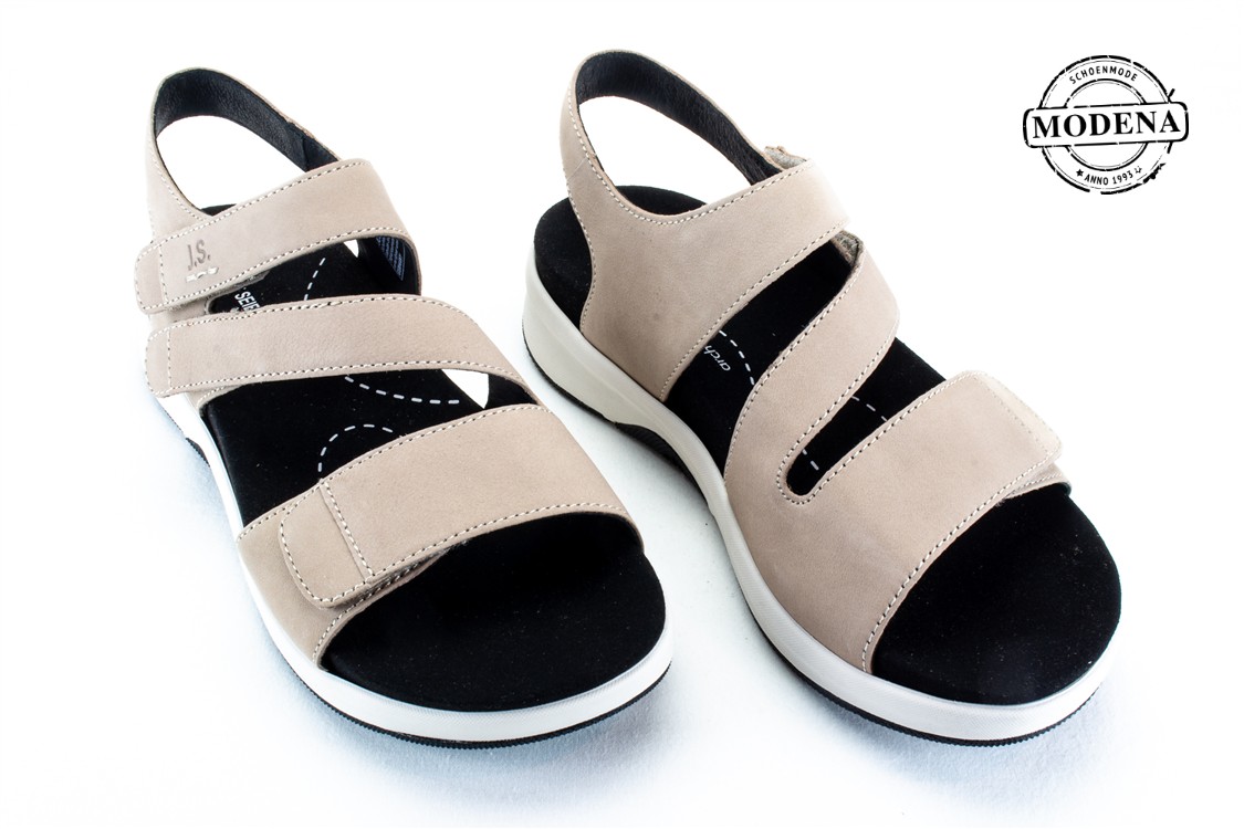 Modena schoenmode - estelle - beige sandaal 3 velcro