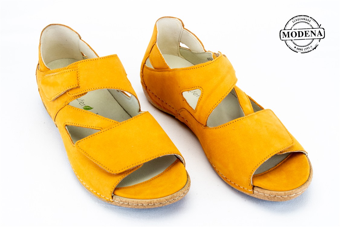 Modena schoenmode - sandaal toe hiel - oranje sandaal toe hiel