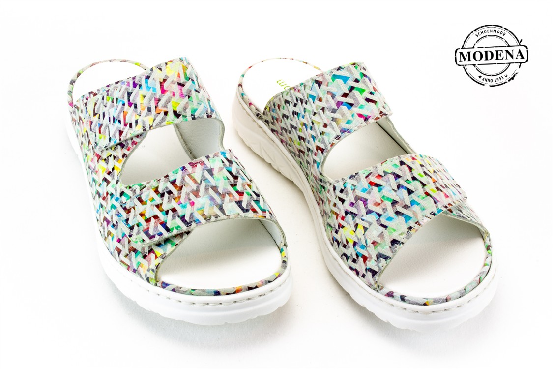 Modena schoenmode - sandaal velcro - kleurtjes slipper