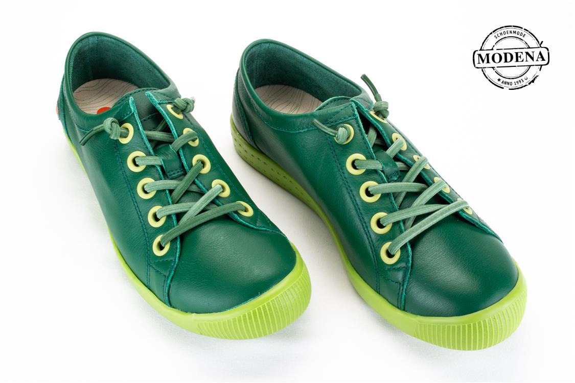 Modena schoenmode - lage elastiek - groen limoen zool