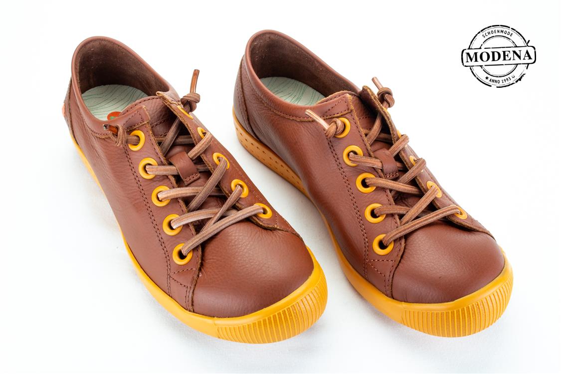Modena schoenmode - lage elastiek - brick-oranje lage