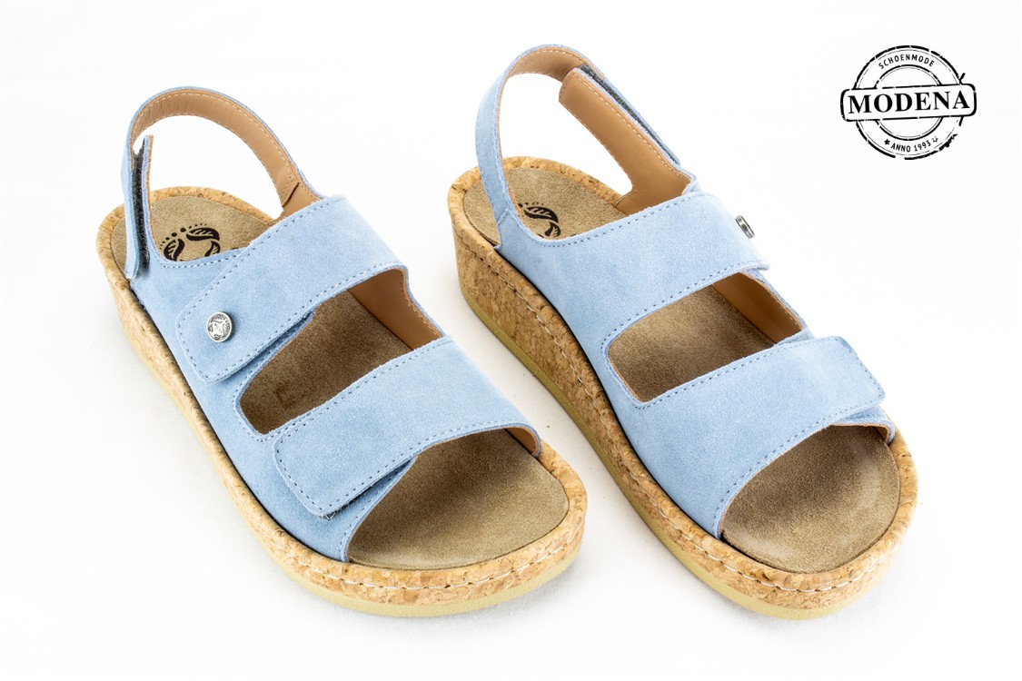 Modena schoenmode - sandaal - blauw sandaal kurkzool