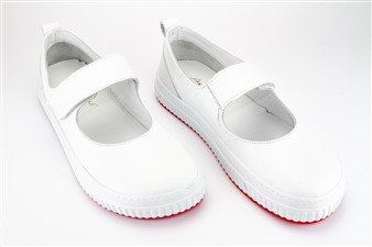 WIT OPEN VELCRO MET ROOD ZOOL