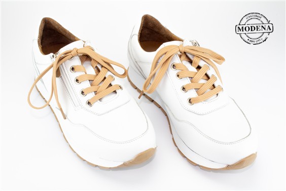 Detailpagina - Ander damesschoenen model: WIT SNEAKER CAMEL VETER