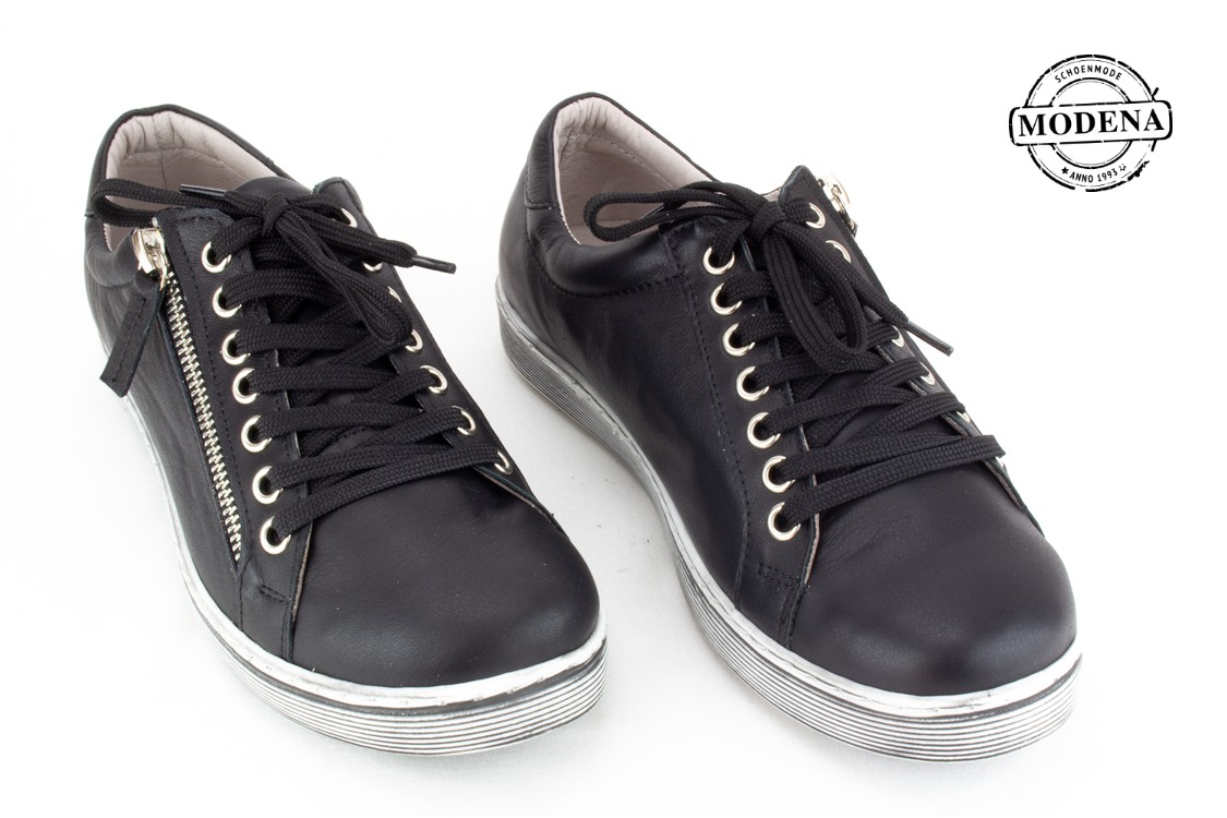 Modena schoenmode - lage zij-rits - zw lage zijrits