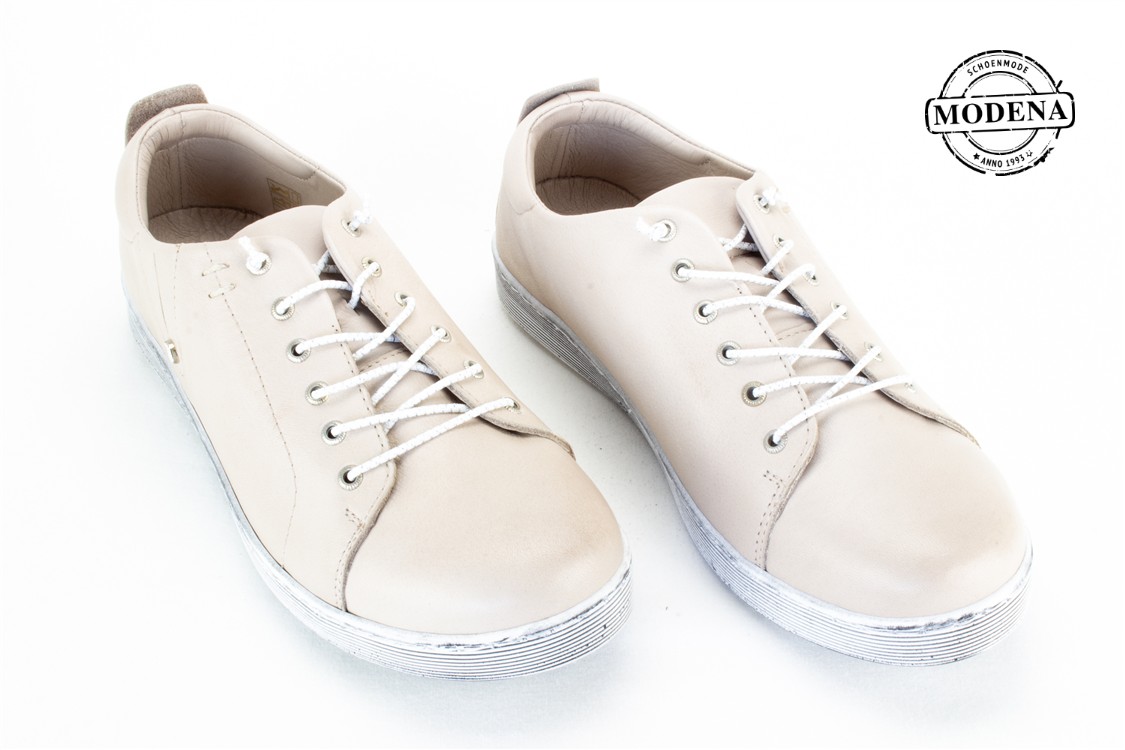 Modena schoenmode - lage basket elastiek - taupe lage elastiek