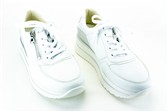 collectie damesschoenen - model WIT-ZILVER SNEAKER K-BREEDTE