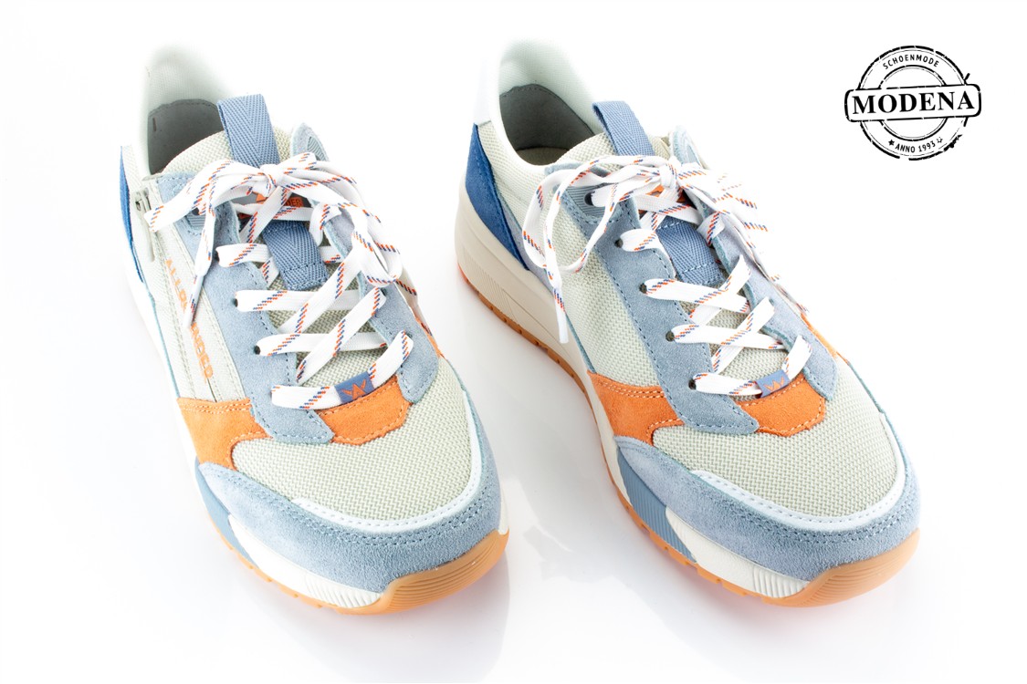 Modena schoenmode - sneaker rits - blauw mix sneaker