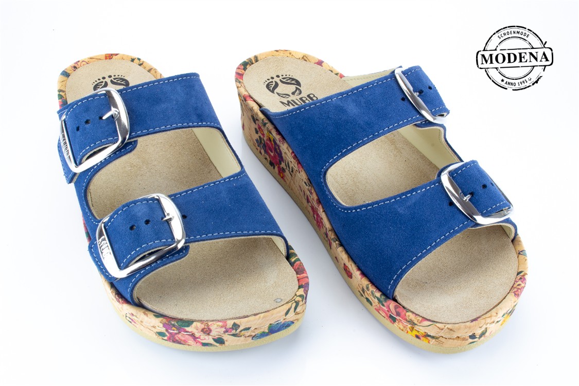 Modena schoenmode - slipper 3 velcro - blauw slipper