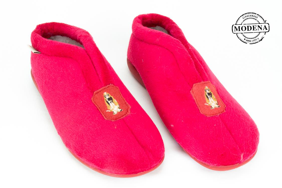 Modena schoenmode - pantoffel - rood hoog op