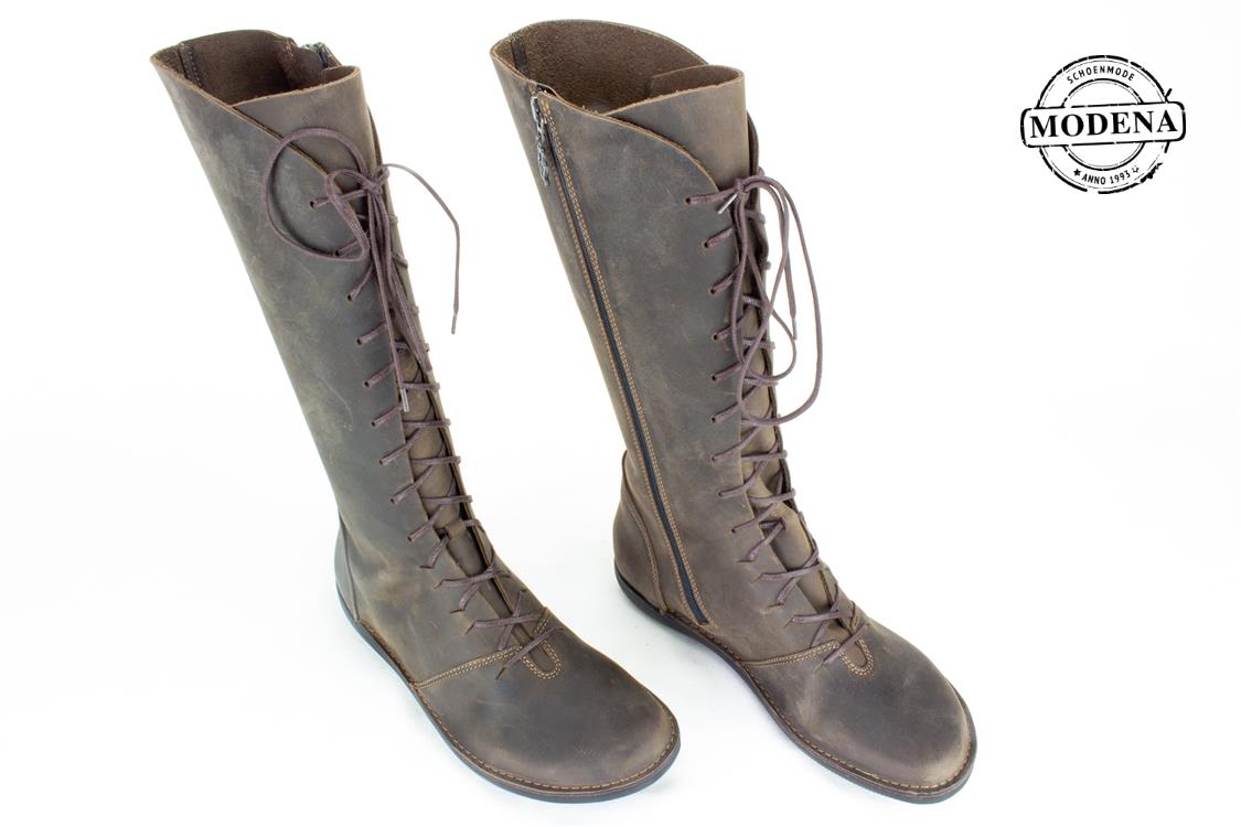 Modena schoenmode - veterlaars nat - truffle nederwoud