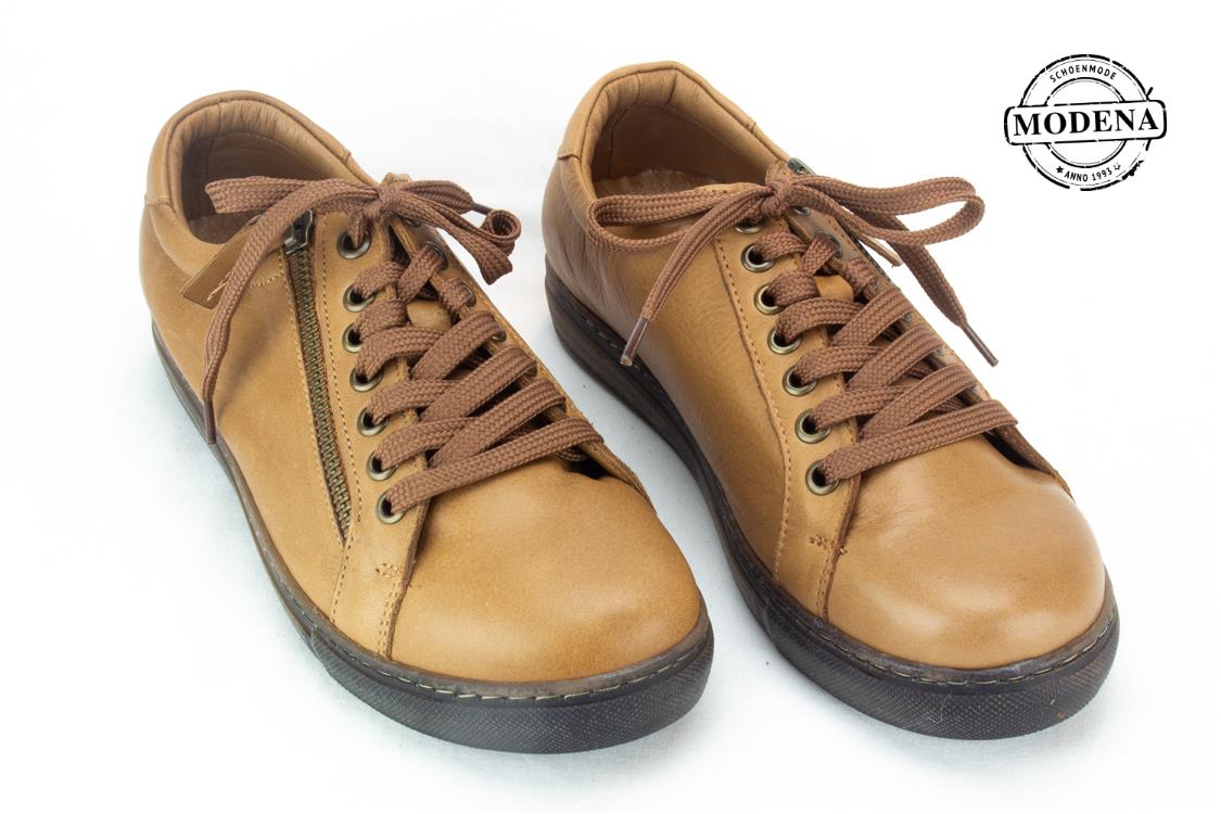 Modena schoenmode - lage zij-rits - camel lage zij-rits