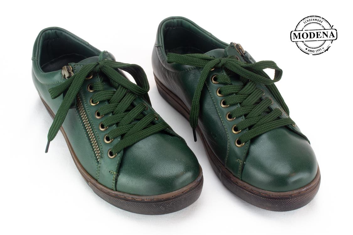 Modena schoenmode - lage zij-rits - groen lage zij-rits