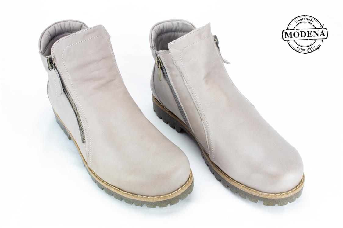 Modena schoenmode - military - taupe 2 ritsen military