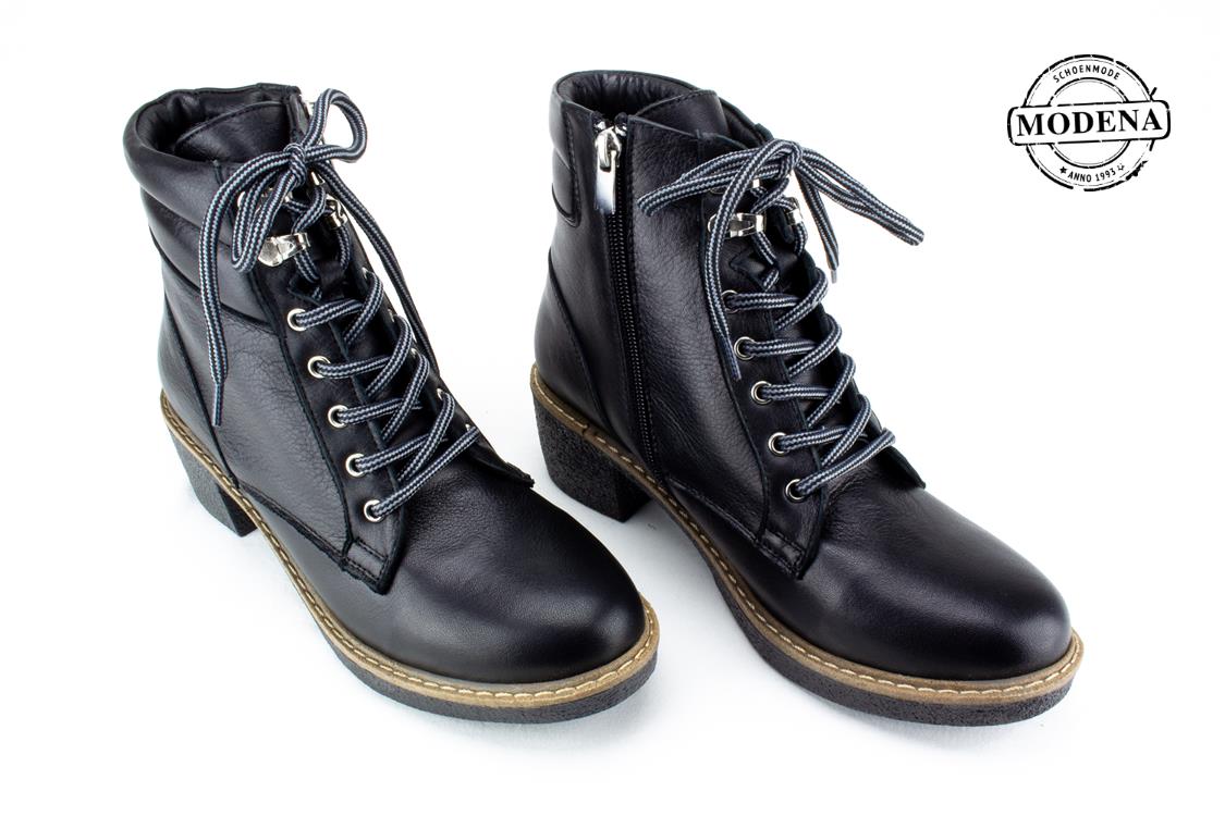 Modena schoenmode - veterbotje hak - zw veterbotje hak