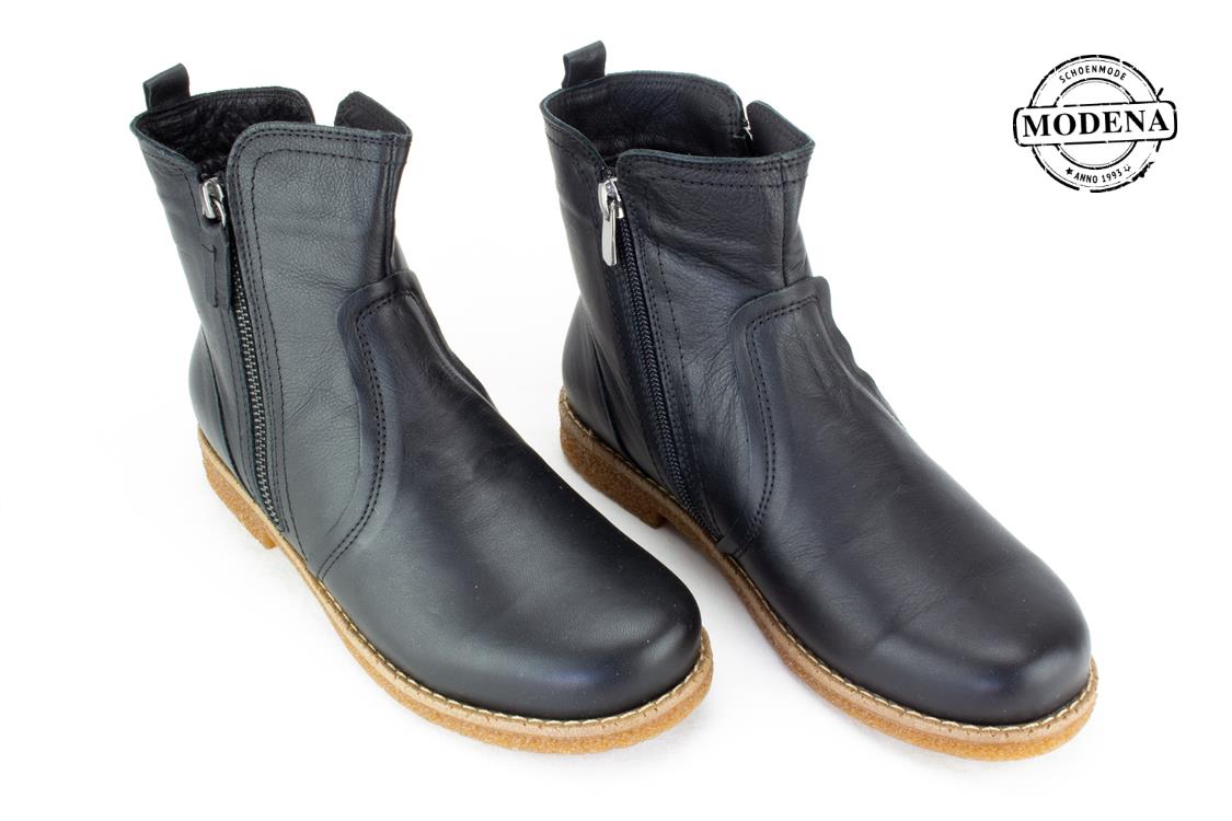 Modena schoenmode - crepezool - zw botje 2 ritsen crepezo